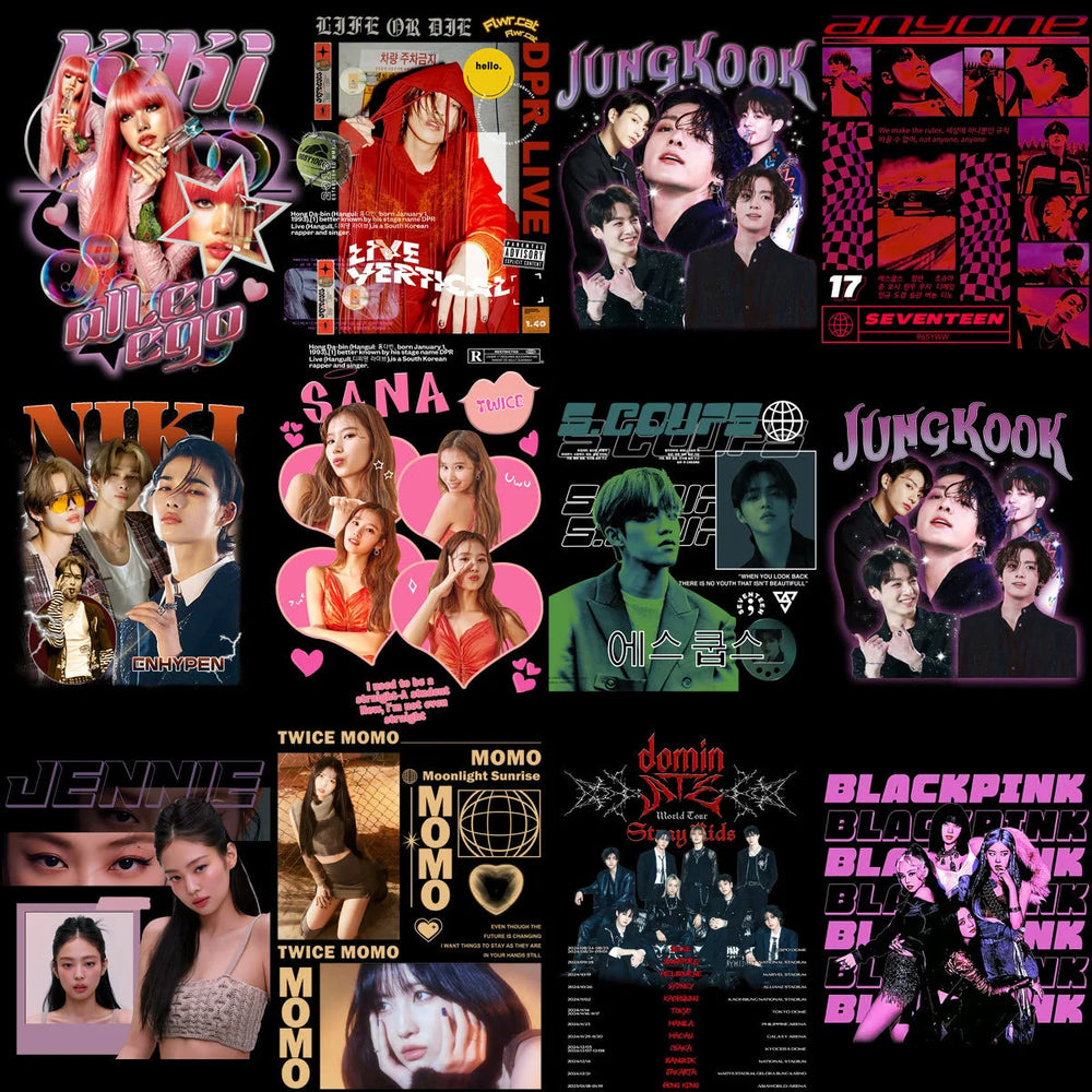 65 KPOP Music Tribute Streetwear & Bootleg Designs Bundle PNG