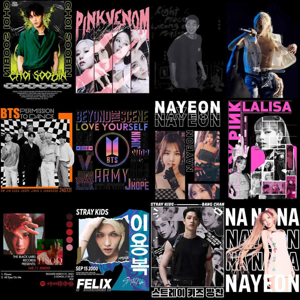 65 KPOP Music Tribute Streetwear & Bootleg Designs Bundle PNG