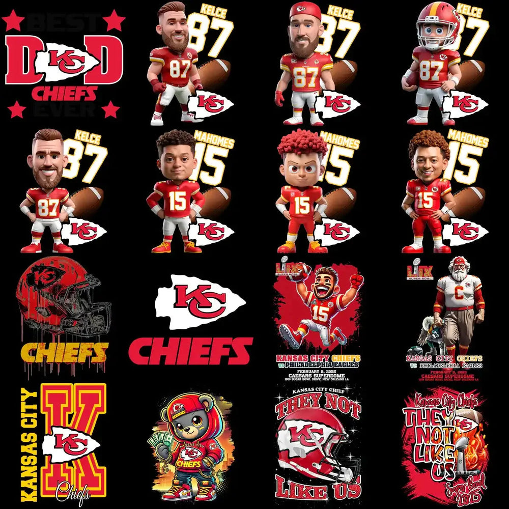 65 Super Bowl CHIEFS MEGA Football Designs Bundle PNG