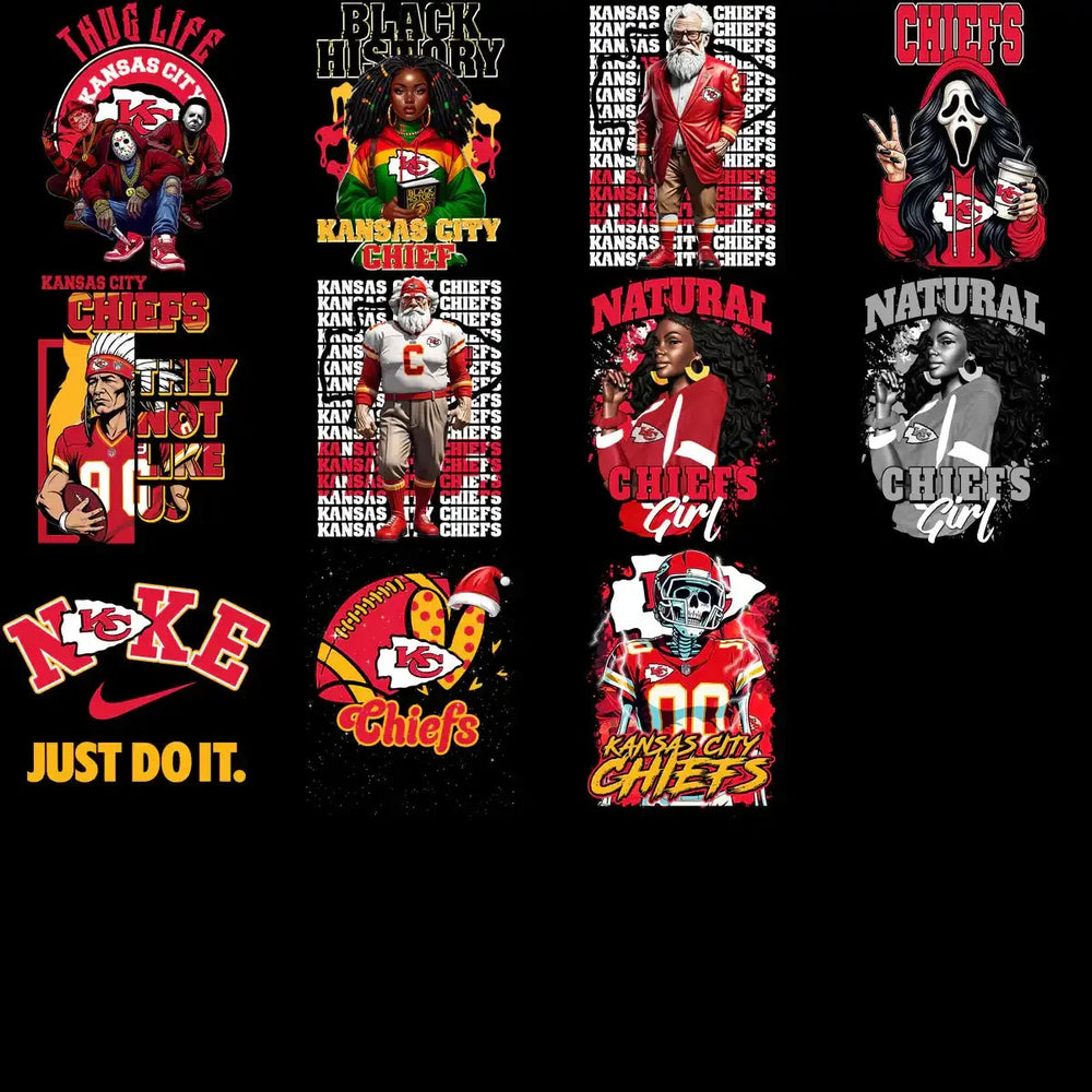 65 Super Bowl CHIEFS MEGA Football Designs Bundle PNG