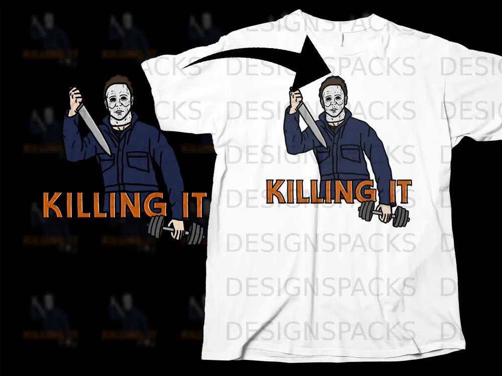 Killing It Graphic Halloween Horror T-Shirt
