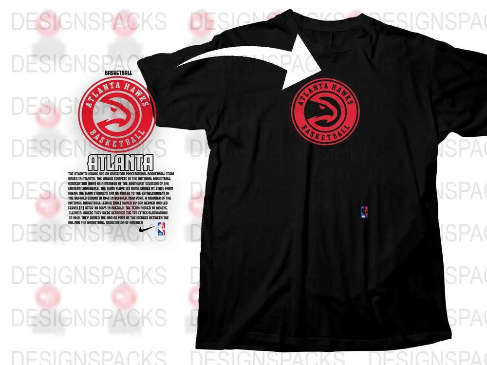 Atlanta Basketball T-Shirt Men's Black Tee Sports Fan Apparel Georgia Souvenir Graphic Shirt