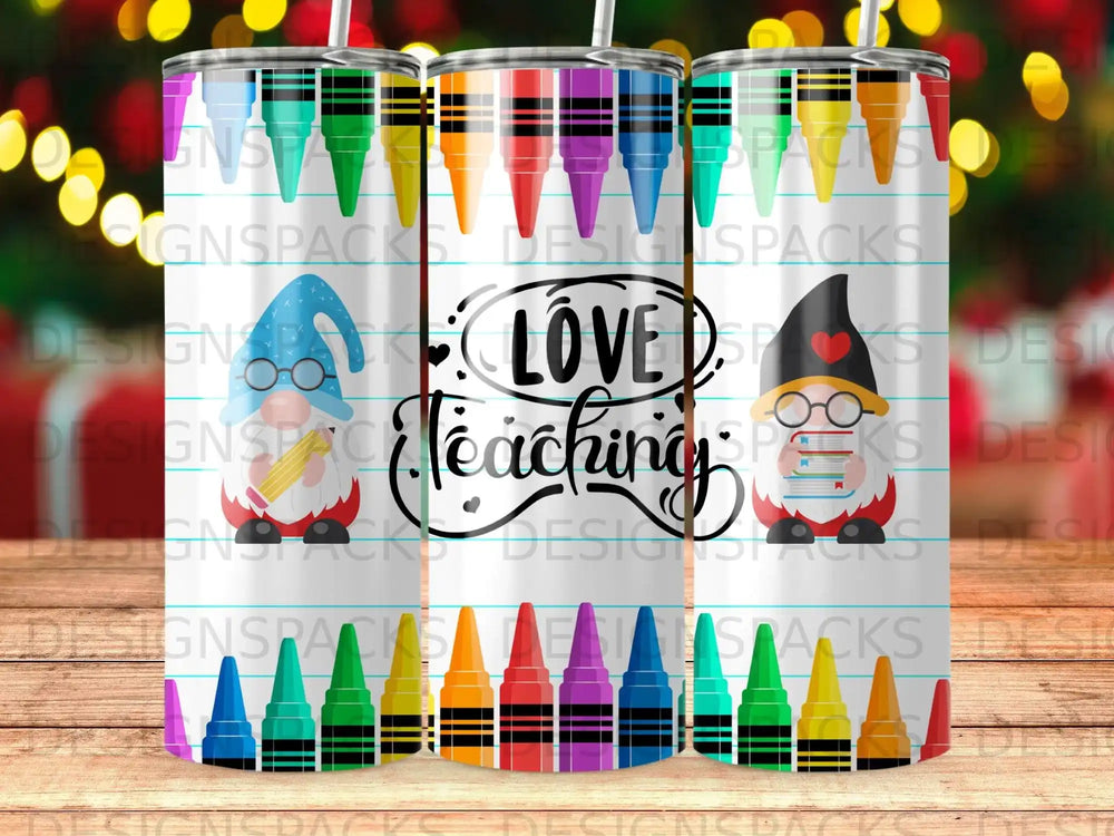 Teacher Gnomes Love Teaching Crayons Lined Paper School product type