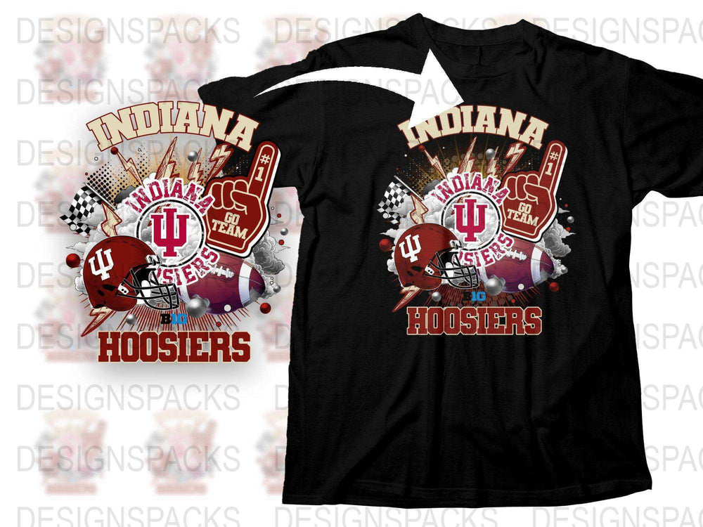 Indiana Hoosiers T-Shirt, College Football Graphic Tee, Sports Fan Apparel, Athletic Wear, IU Team Merchandise, Vintage Design Shirt