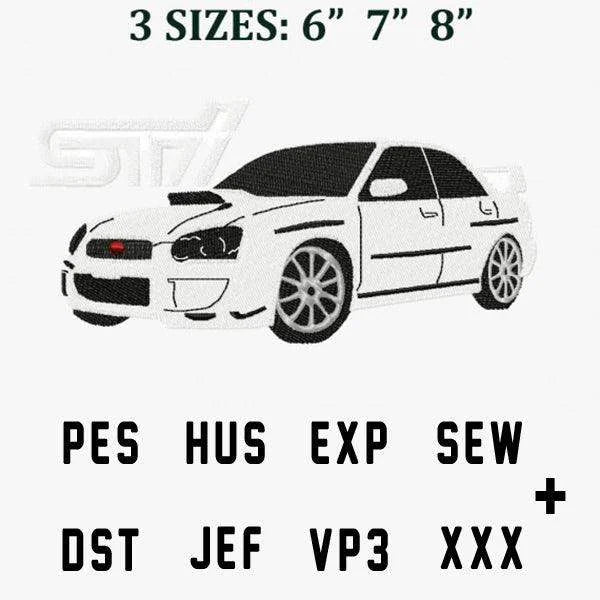 Subaru WRX STI Car Embroidery Design