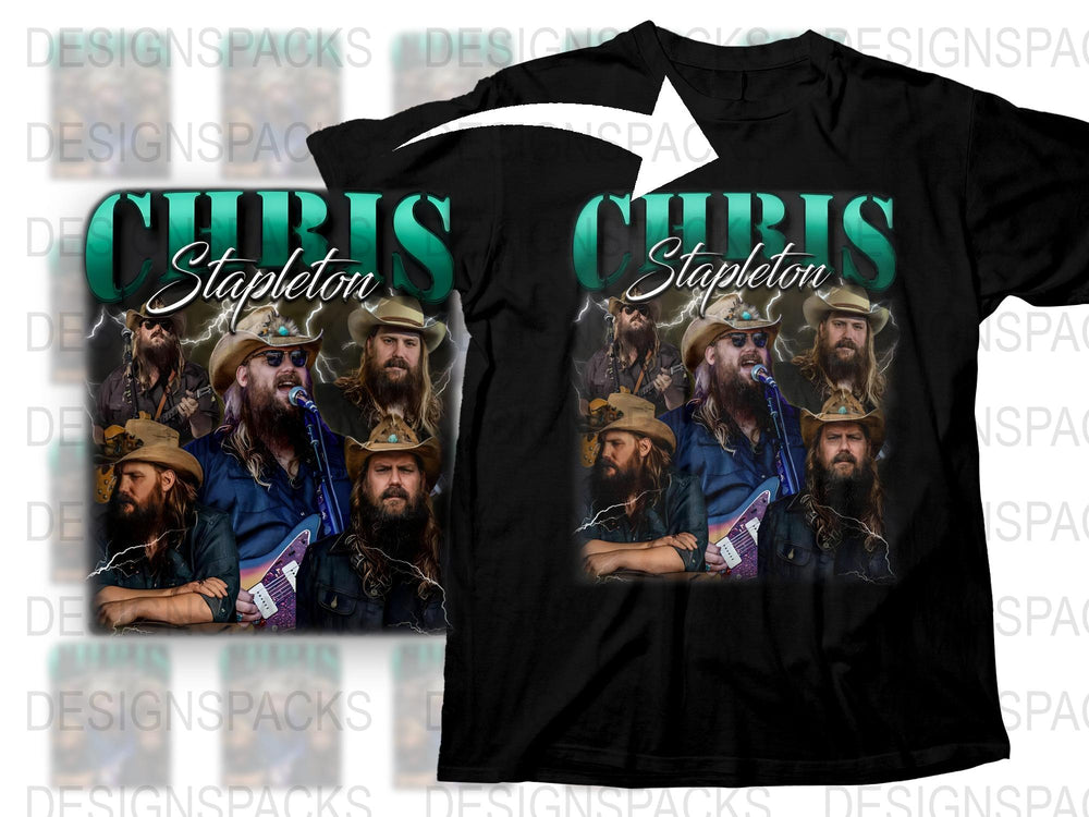Chris Stapleton Graphic T-Shirt, Country Music Fan Tee, Vintage Style Band Shirt, Multiple Images, Unisex Apparel