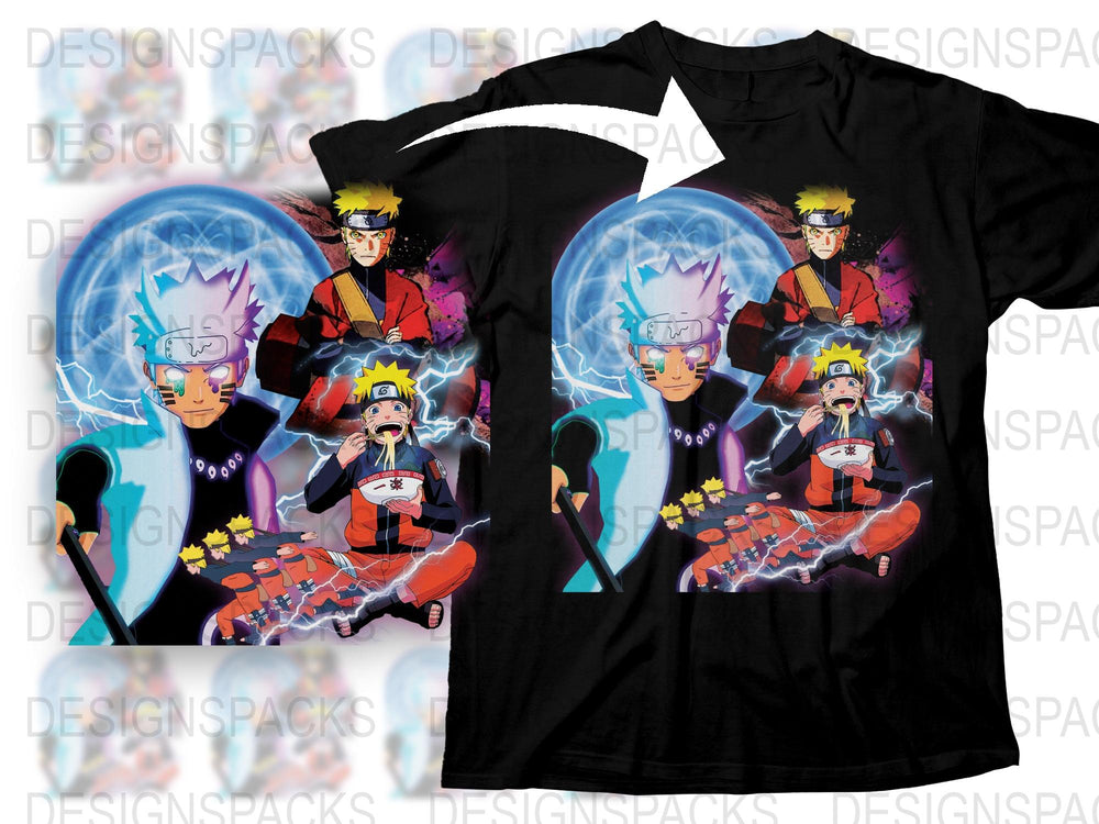 Anime Graphic T-Shirt, Electric Blue Ninja, Manga Style Tee, Casual Cosplay Clothing, Unisex Fashion, Vibrant Character Design, Cool Gift