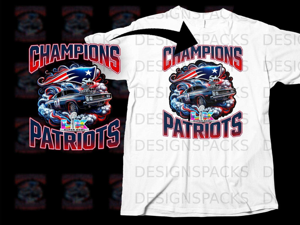Champions Patriots Super Bowl Car Design Shirt