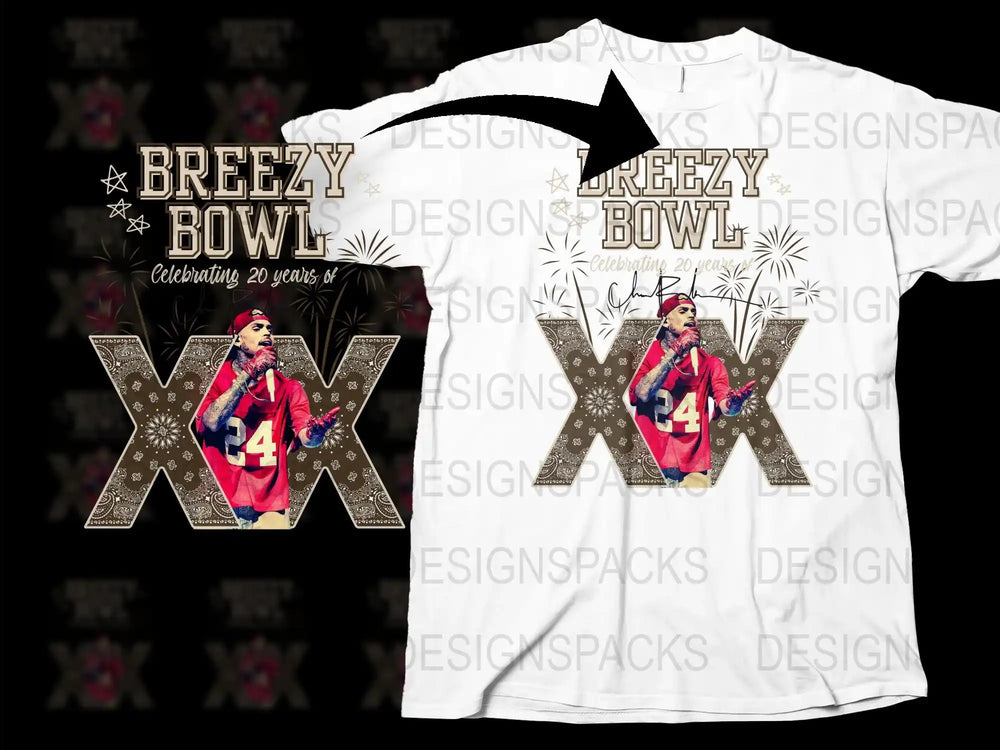 Breezy Bowl 20th Anniversary T-Shirt, Vintage Sports Graphic Tee, Celebration Memorabilia, Unisex White Shirt