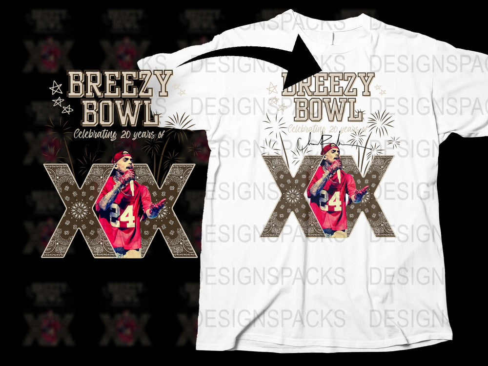 Breezy Bowl 20th Anniversary T-Shirt, Vintage Sports Graphic Tee, Celebration Memorabilia, Unisex White Shirt