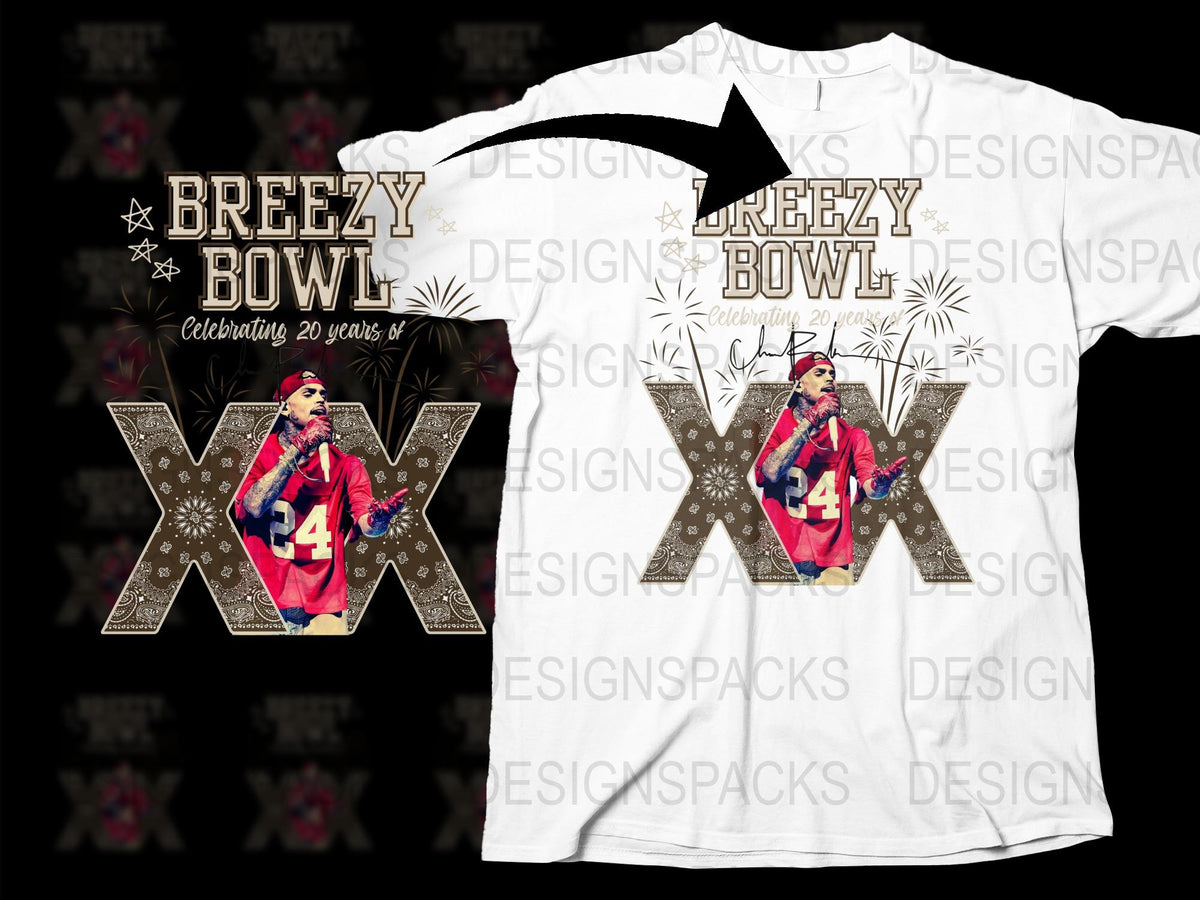 Breezy Bowl 20th Anniversary T-Shirt, Vintage Sports Graphic Tee, Celebration Memorabilia, Unisex White Shirt