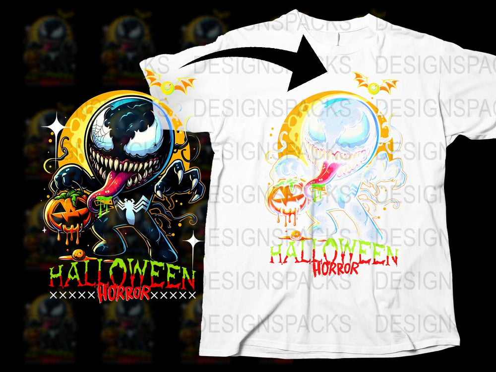 Halloween Horror T-Shirt, Pumpkin and Ghost Graphic, Spooky Unisex Tee, Festival Clothing for Men and Women, Unique Gift Idea
