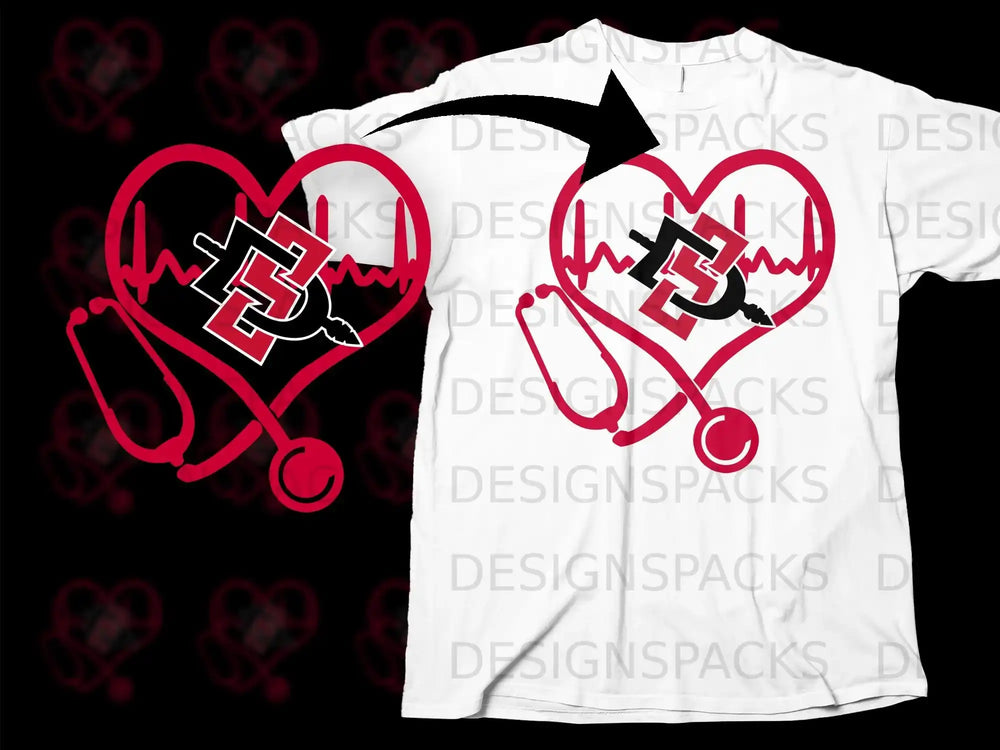 Heartbeat Stethoscope Design Medical T-shirt
