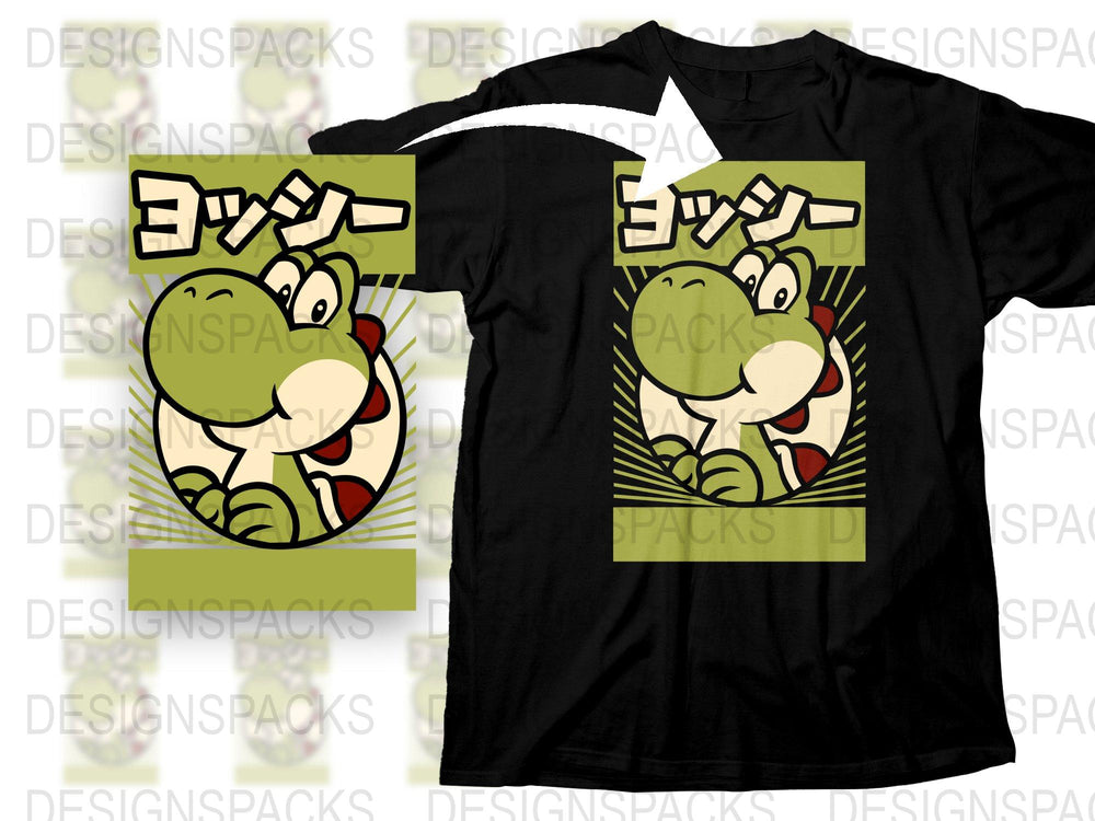 Cute Green Dinosaur Graphic T-Shirt for Kids, Cartoon Animal Print Tee, Casual Black Top