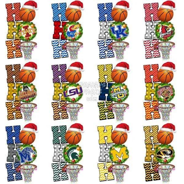 66 NCAA College Basketball Teams Christmas Ho Ho Ho Designs Bundle PNG