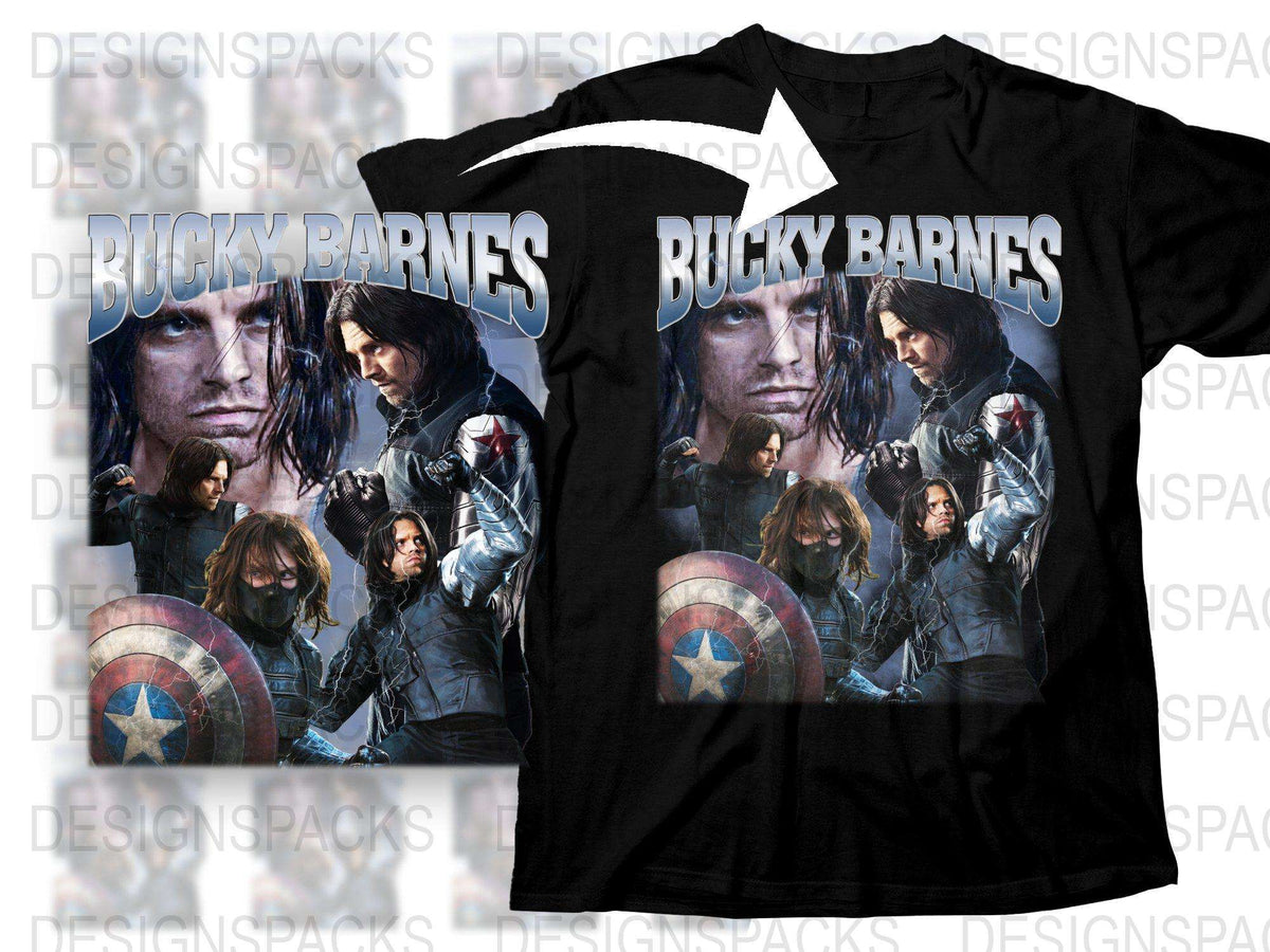 Bucky Barnes T-Shirt, Marvel Superhero Graphic Tee, Winter Soldier Fan Apparel, Black Cotton Shirt