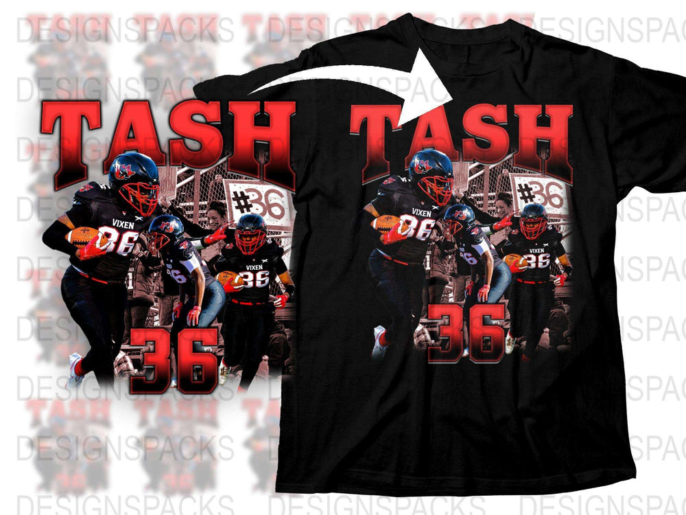 Custom Football T-Shirt, Personalized Sports Jersey Tee, Team Number 36 Graphic Shirt for Fans
