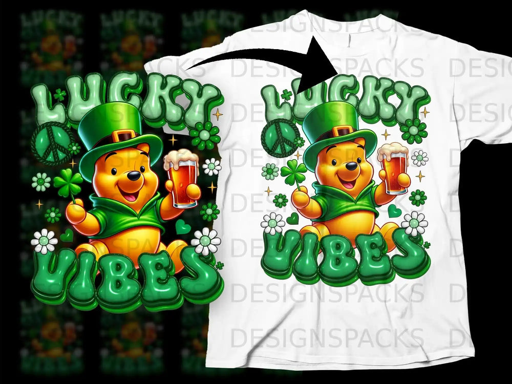 Leprechaun Pooh Lucky Vibes Shamrock Beer product type