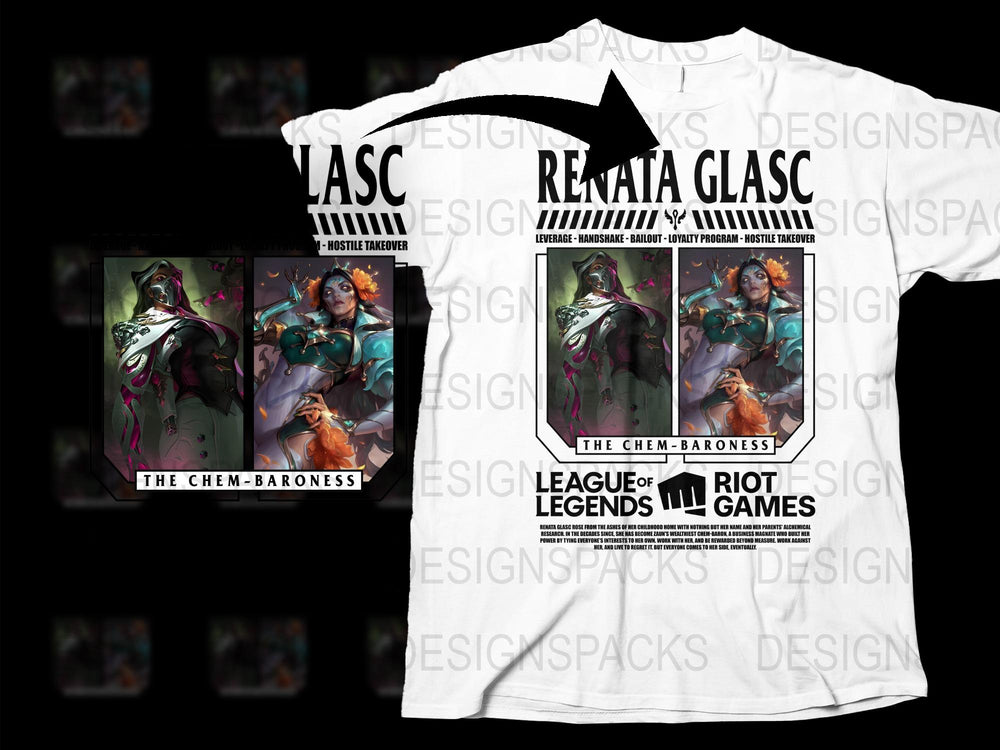 League of Legends Renata Glasc T-Shirt, Riot Games Merch, Chem-Baroness Graphic Tee Design