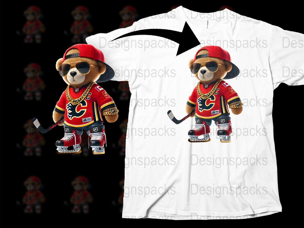 Cool Bear Graphic T-Shirt, Hip Hop Style Bear with Sunglasses and Cap, Urban Streetwear, Casual Unisex Tee