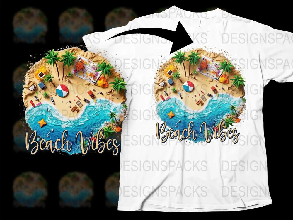 Tropical Beach Vibes T-Shirt, Summer Island Graphic Tee, Unisex Fashion, Casual Travel Top