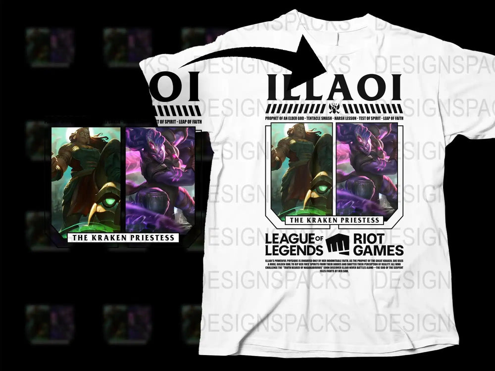 League of Legends Illaoi T-Shirt, The Kraken Priestess Graphic Tee, Riot Games Merchandise