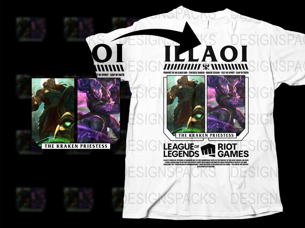 League of Legends Illaoi T-Shirt, The Kraken Priestess Graphic Tee, Riot Games Merchandise