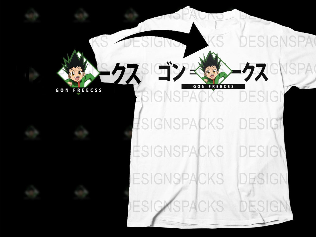 Gon Freecss Graphic Tee Shirt, Anime Inspired White T-Shirt, Unisex Manga Character Top, Hunter x Hunter Fan Apparel