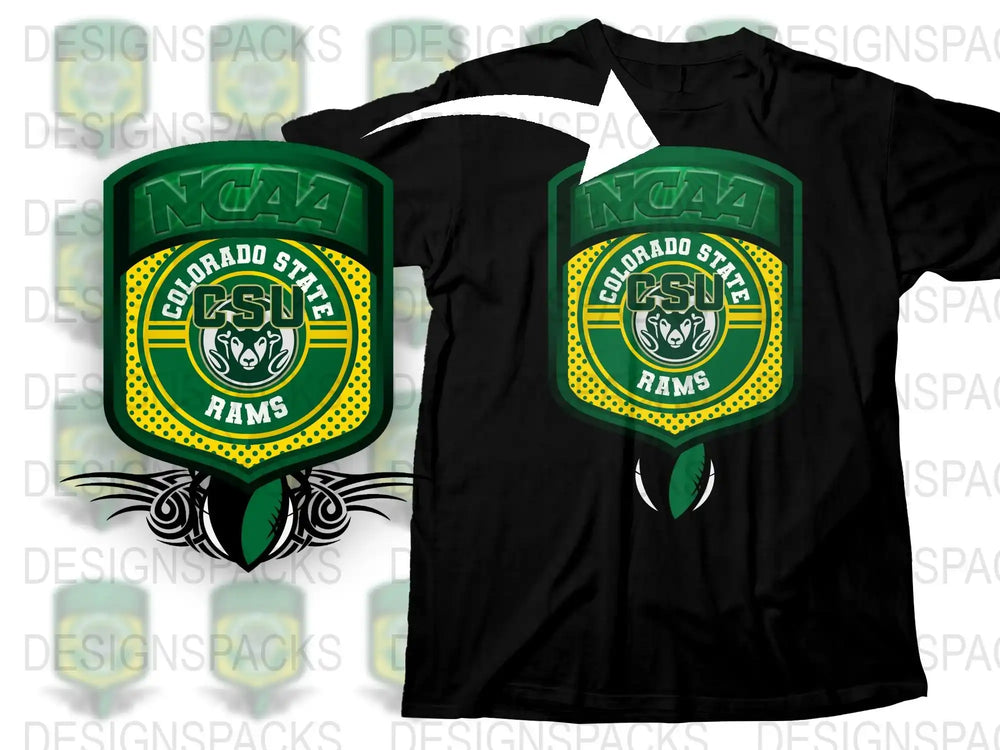 Colorado State University Rams NCAA Logo T-Shirt, Black Graphic Tee, Sports Fan Apparel