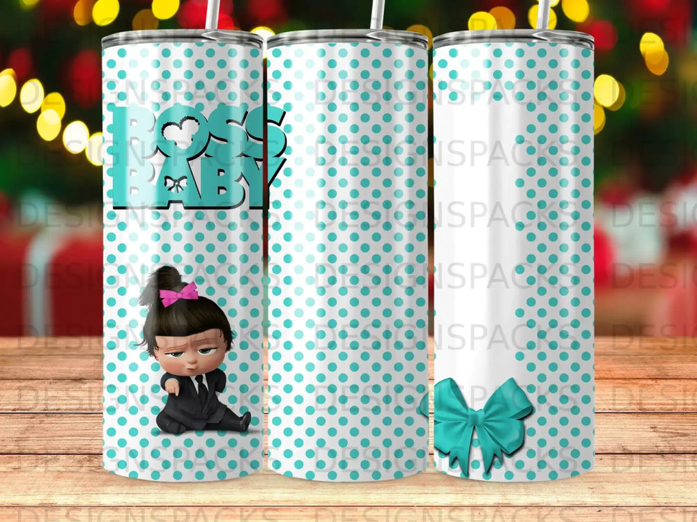 Boss Baby Polka Dot Cartoon Baby Bow Tumbler product type