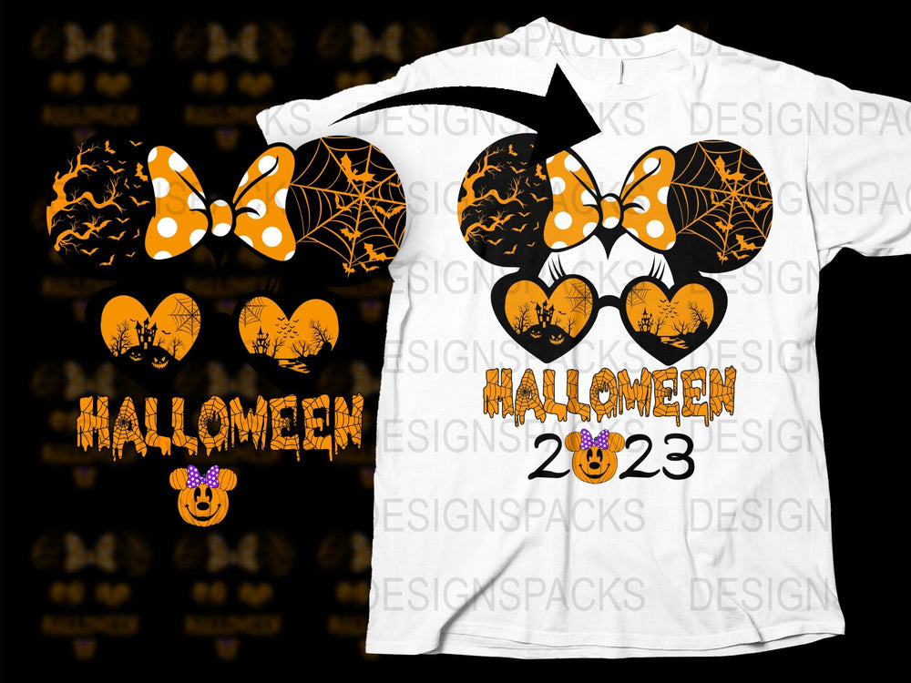 Halloween 2023 T-Shirt, Spooky Mickey Pumpkin Graphic, Orange Black Unisex Tee, Fall Festival Clothing, October Party Apparel