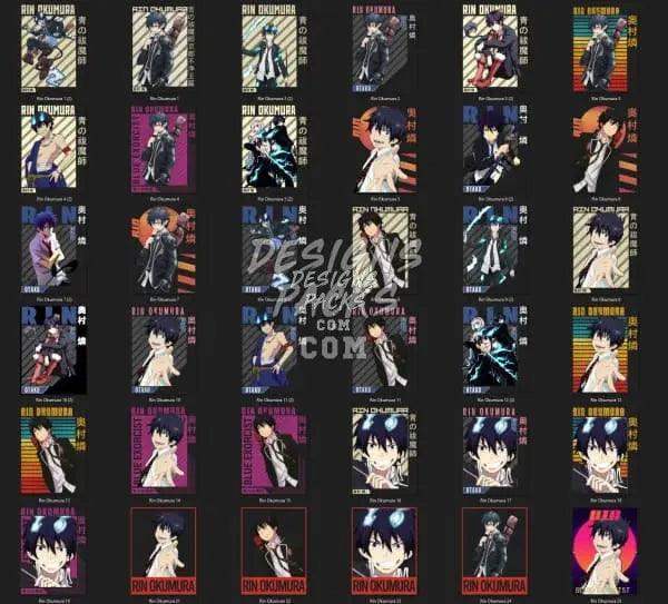 67 Blue Exorcist Anime Designs Bundle PNG designspacks