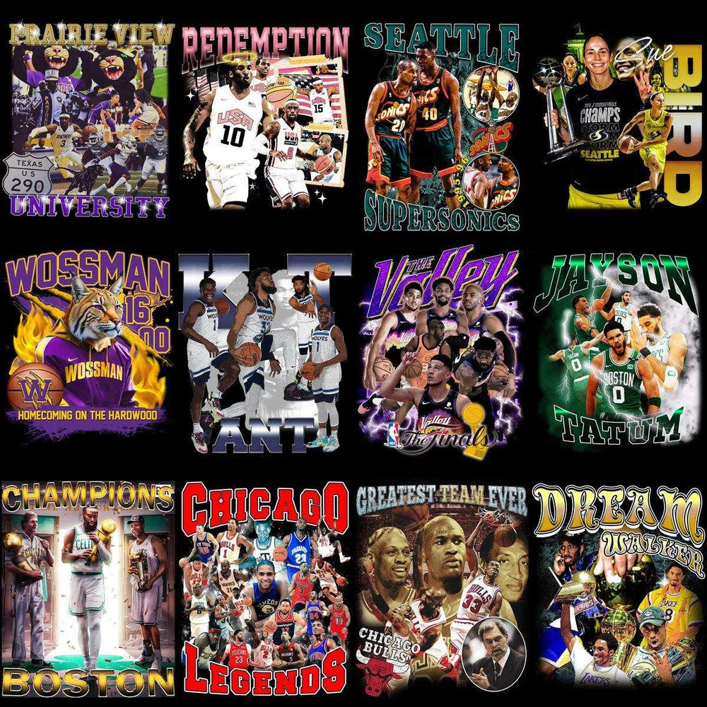 67 Basketball Players Teams Bootleg Designs Bundle PNG