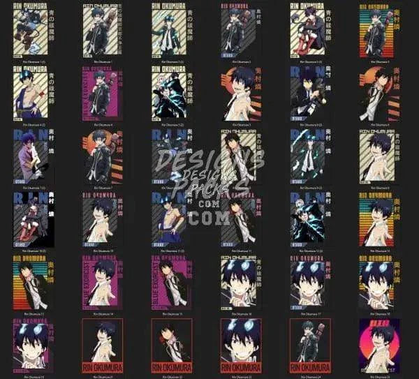 67 Blue Exorcist Anime Designs Bundle PNG
