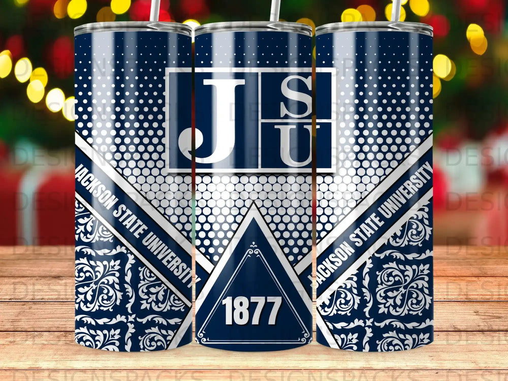 Jackson State University JSU 1877 Blue White Pattern Tumbler product type