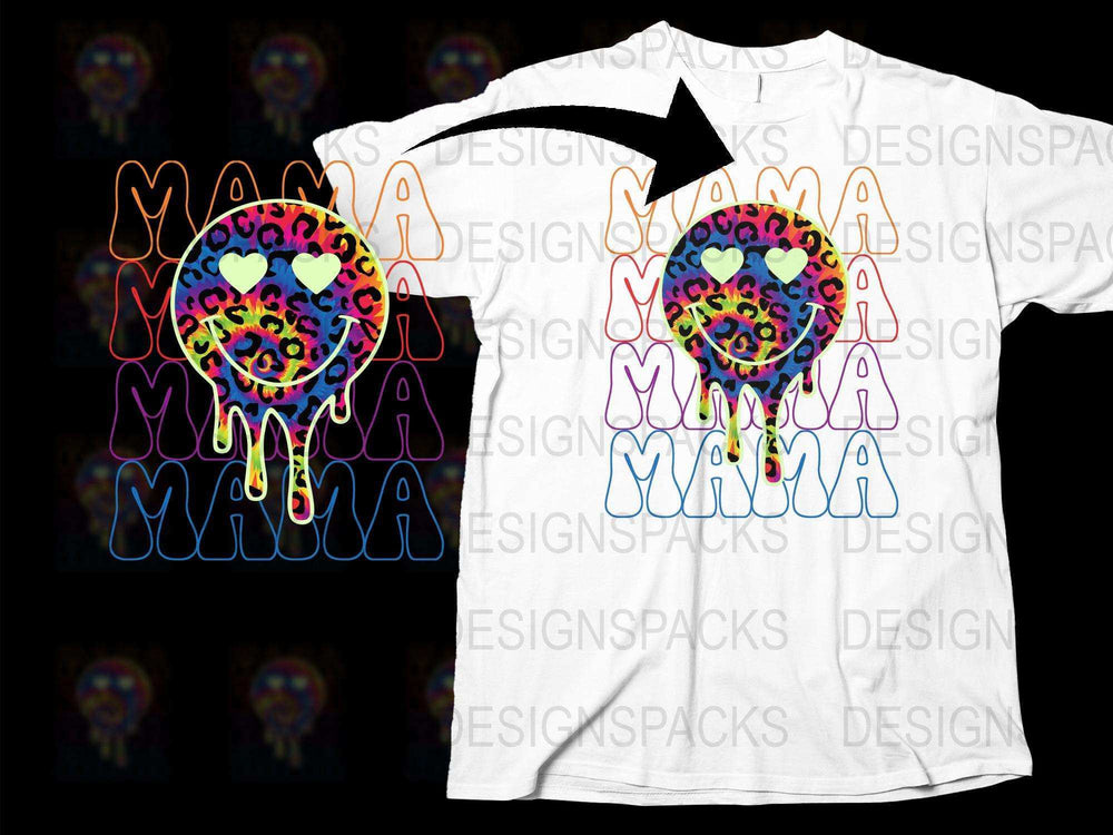 Colorful Mama Skull T-Shirt, Psychedelic Mother's Day Gift, Unique Graphic Tee for Moms