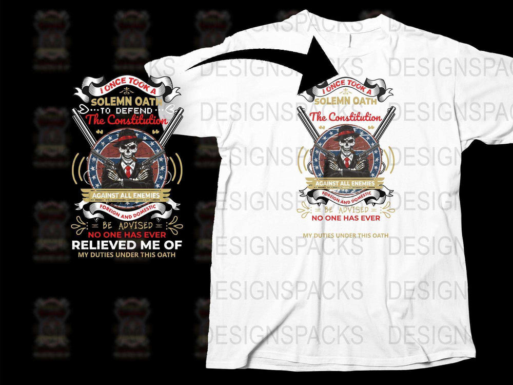 Patriotic T-Shirt Solemn Oath Constitution Eagle Graphic Tee for Men and Women