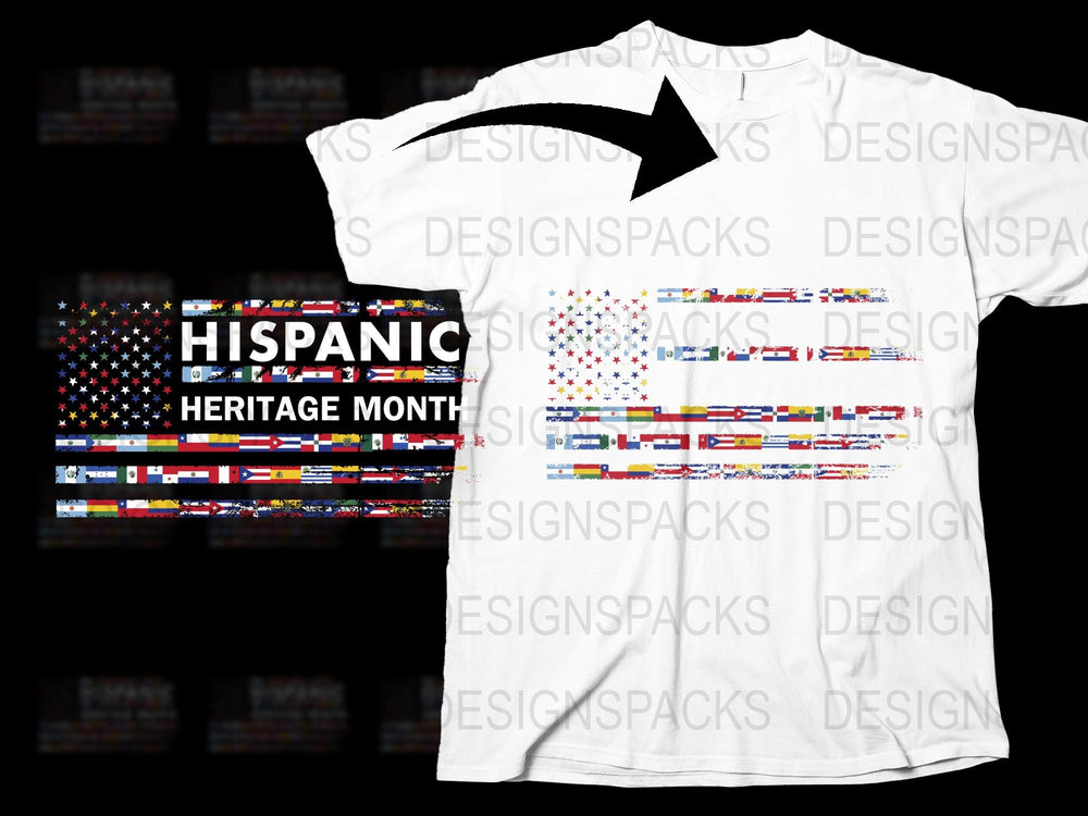 Hispanic Heritage Month Celebration T-Shirt, Colorful Cultural Design, Unisex Apparel