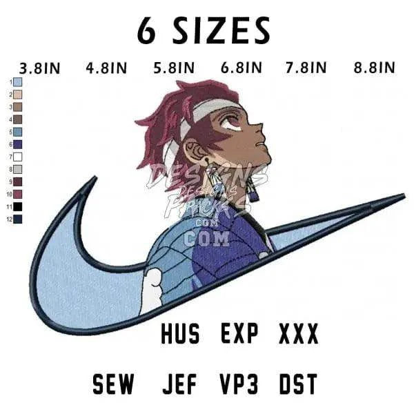 Tanjiro Kamado Anime Embroidery Design