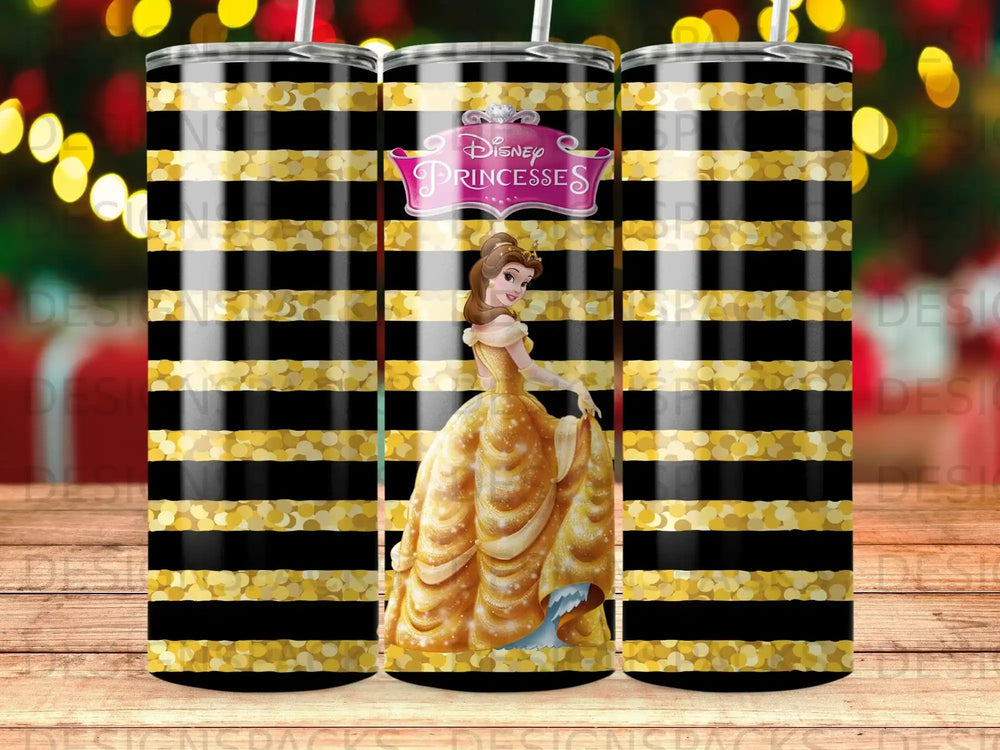 Disney Princesses Belle Glitter Stripes Black Gold product type