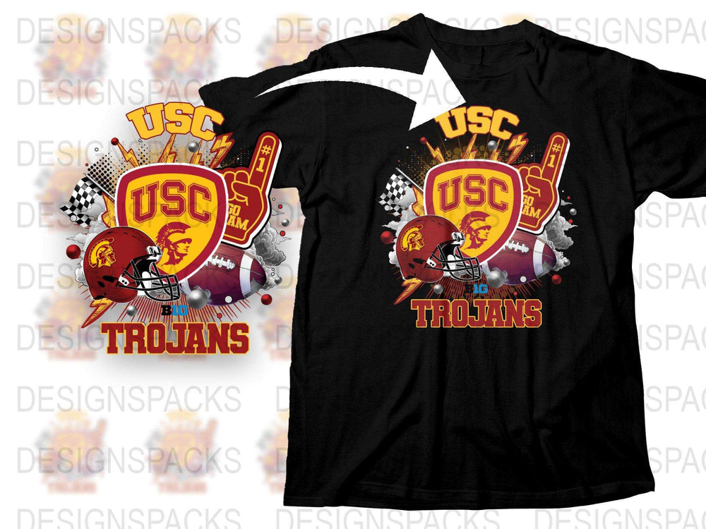 USC Trojans T-Shirt, College Football Graphic Tee, Vintage Helmet Design, Fan Apparel