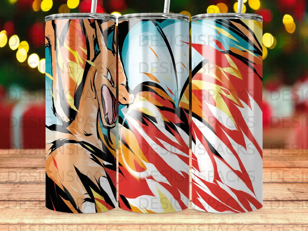 Fiery Charizard Abstract Art Tumbler Design product type