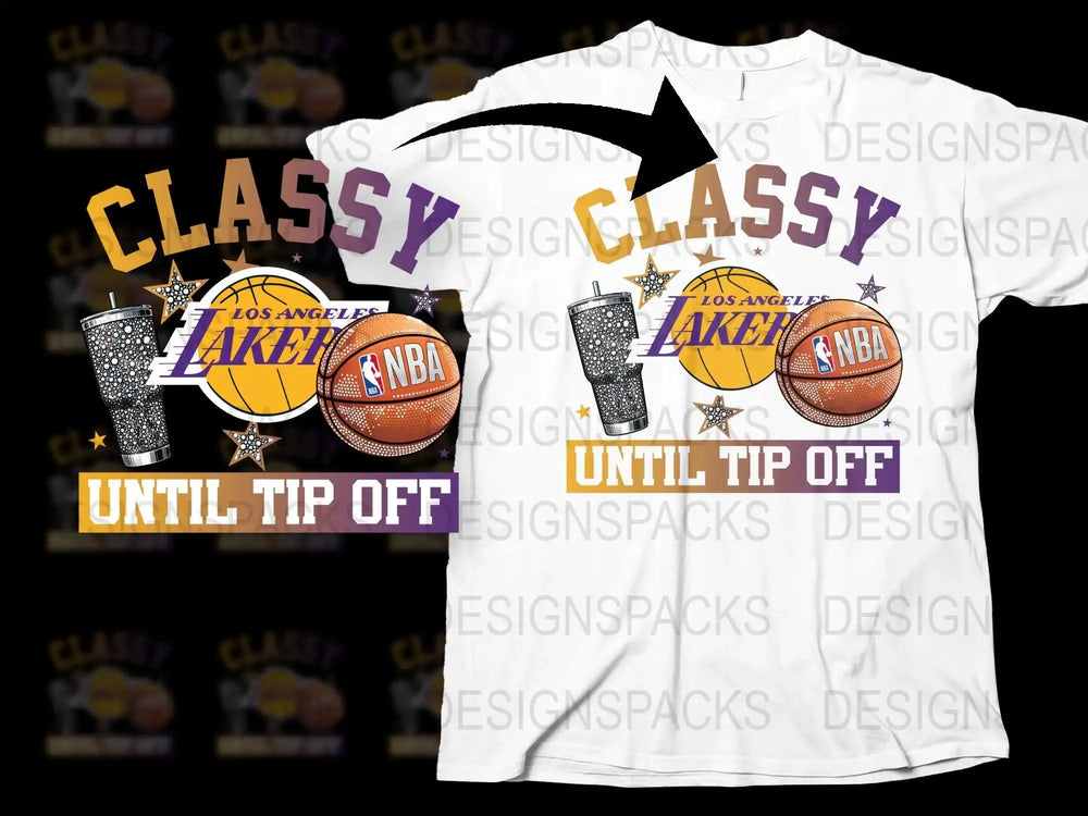 Classy Los Angeles Basketball Themed T-Shirt, Sparkle Design, Sports Apparel, NBA Fan Gear