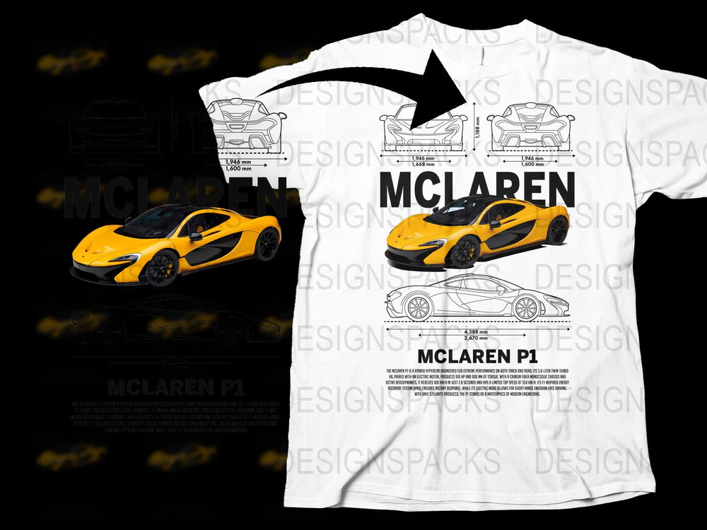 McLaren P1 Inspired T-Shirt, Sports Car Graphic Tee, Racing Enthusiast Gift, Unique Automotive Apparel