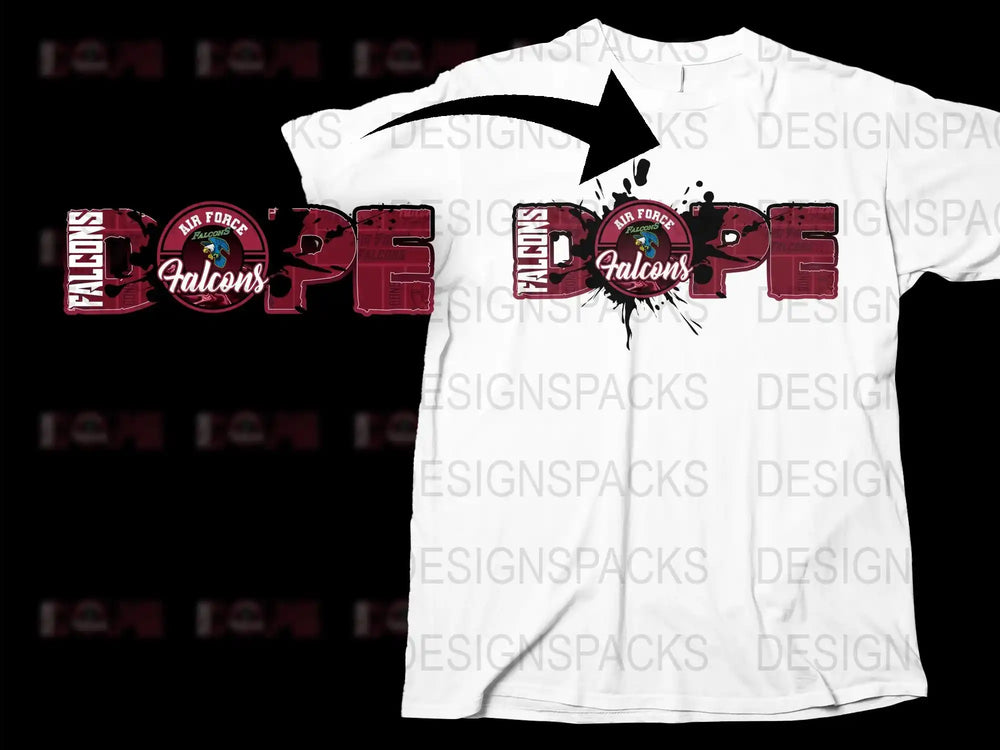 Men's White T-Shirt Air Force Falcons Graphic Tee College Sports Apparel Casual Wear