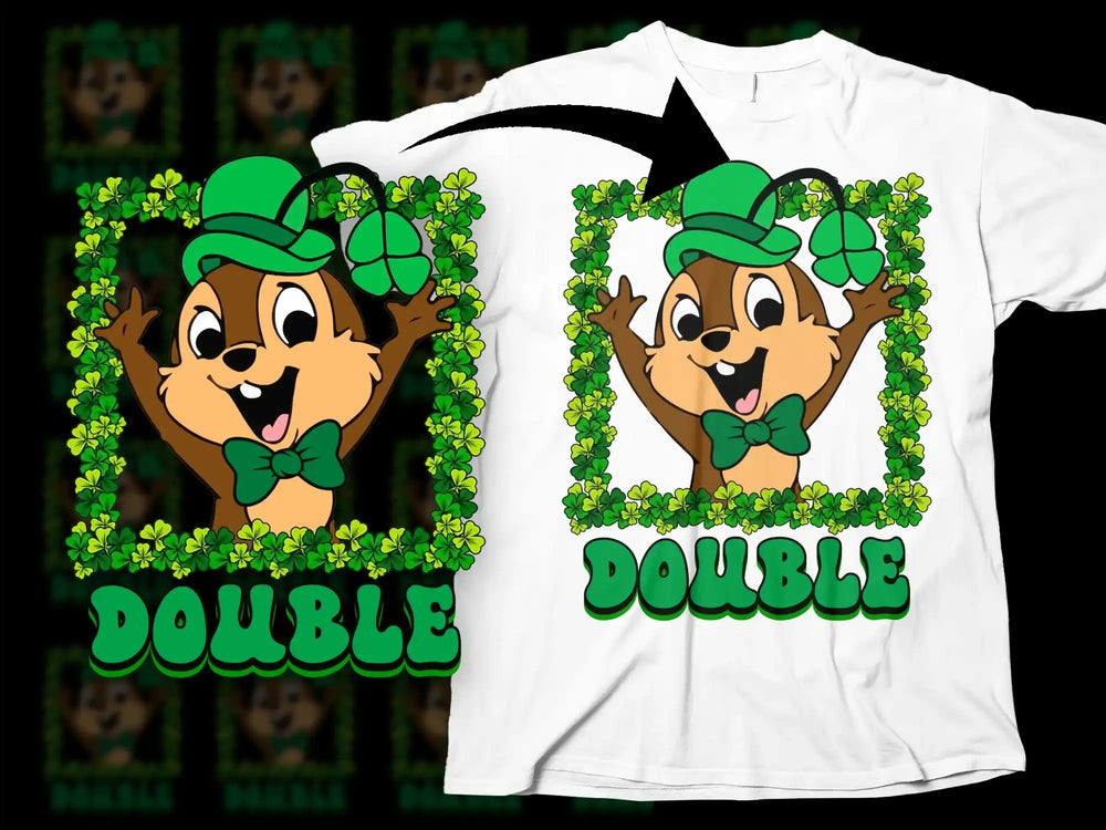 Leprechaun Chipmunk Shamrock Frame Double product type