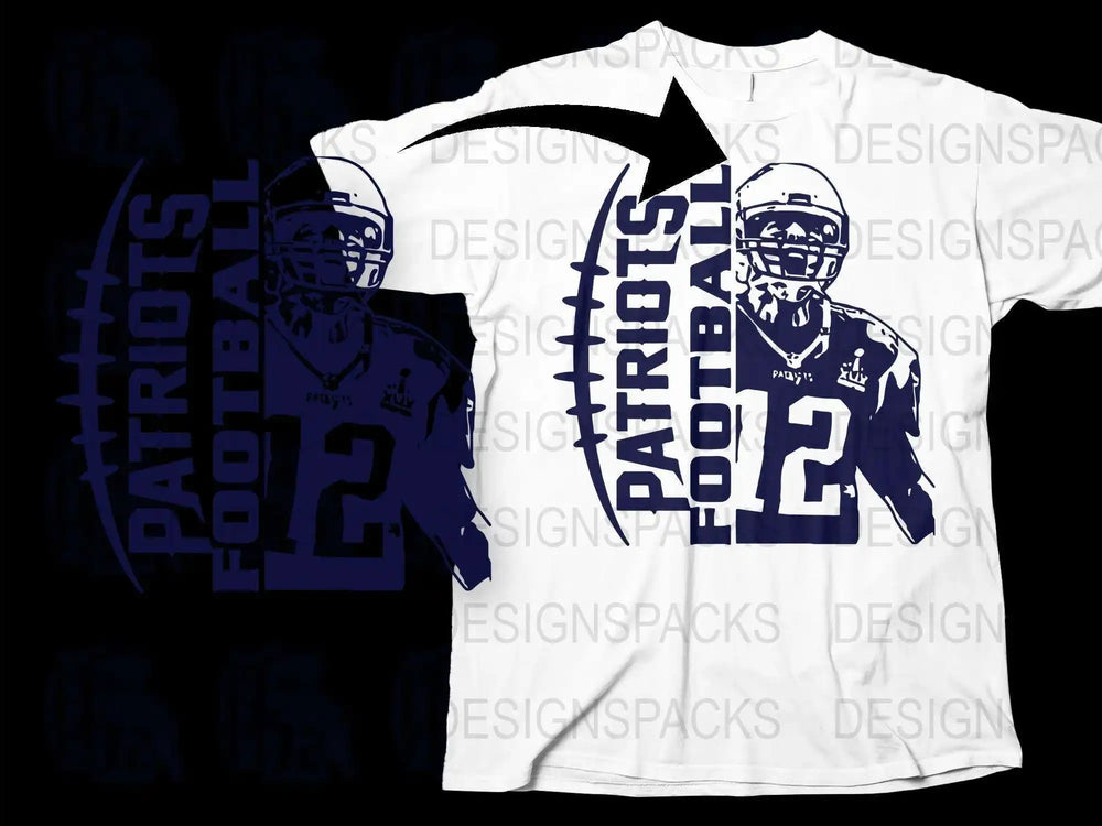 Patriots Football T-Shirt, Sports Fan Apparel, Men's Graphic Tee, Dual Design, Team Spirit Wear