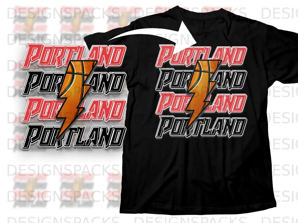 Portland Basketball Lightning Strike T-shirt