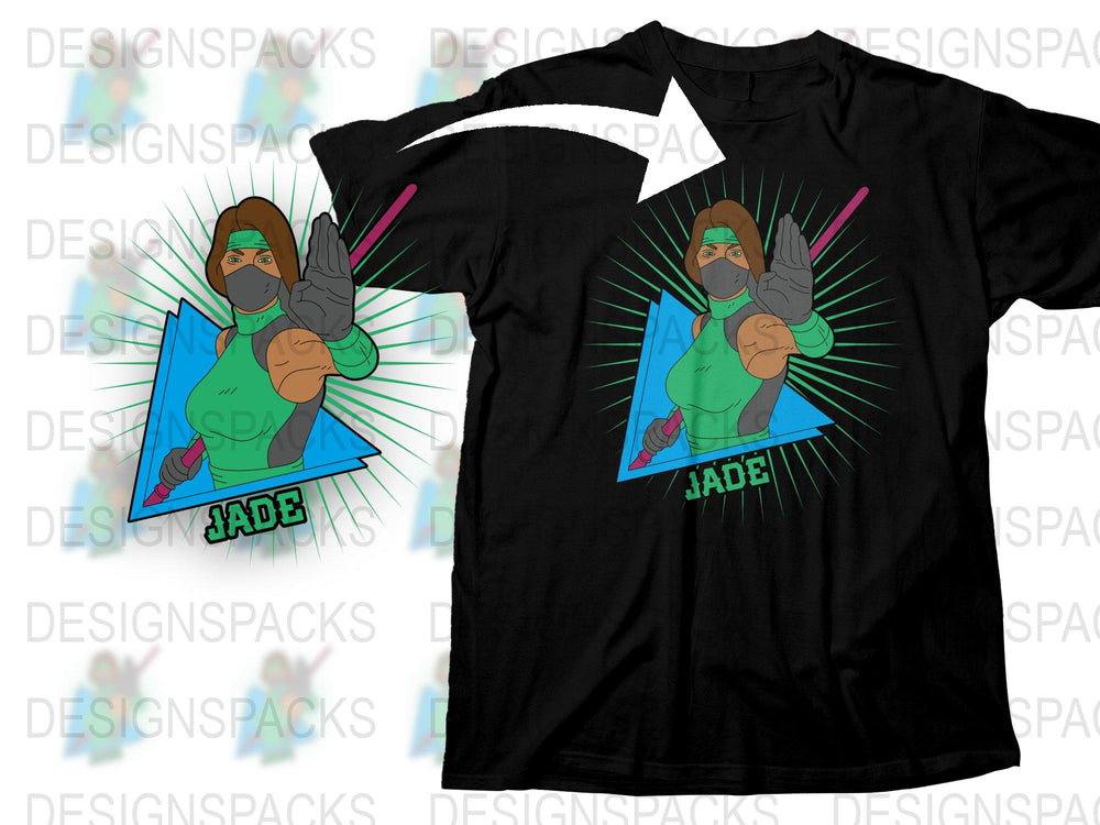 Jade Superhero T-Shirt, Colorful Comic Book Graphic Tee, Modern Pop Art Style, Bold Funky Apparel for All Ages