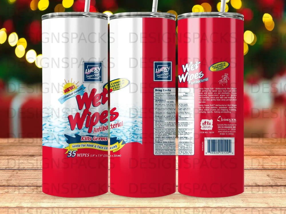 Lucky Super Soft Antibacterial Wet Wipes, 35 count, alcohol and paraben free.